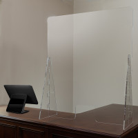 Flash Furniture BR-ASLF-3542-GG Acrylic Free-Standing Register Shield / Sneeze Guard, 35